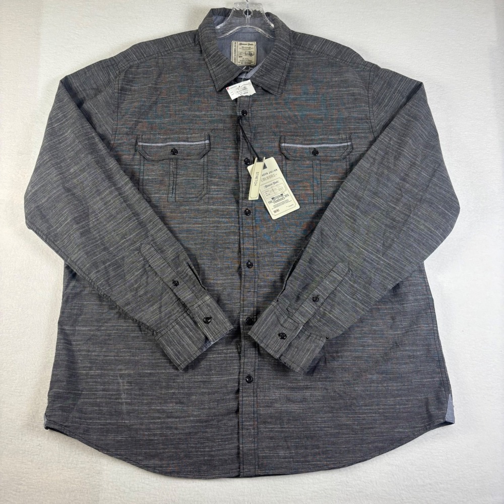 Colours Alexander Julian Mens XXL Black Grey Space Dye Stretch Shirt AW9D18BKG